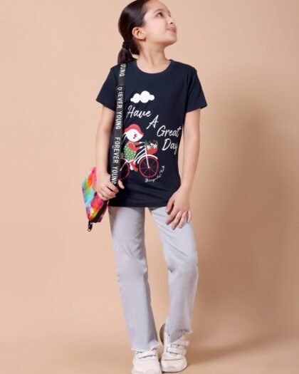 Navy Great Day Girls’ Printed T-Shirt
