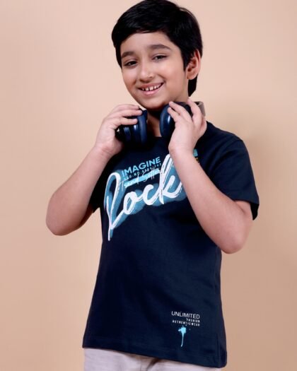 Navy Rock Boys’ Printed T-Shirt