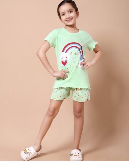 Paradise Green Rainbow Print Co-ord Set